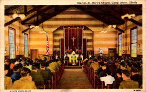 Camp Grant, Illinois - The Interior of St. Mary's Church - in 1942