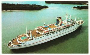 Carnival Cruise Line Ship TSS Mardi Gras Postcard 1970s