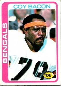 1978 Topps Football Card Coy Bacon Cincinnati Bengals sk7053