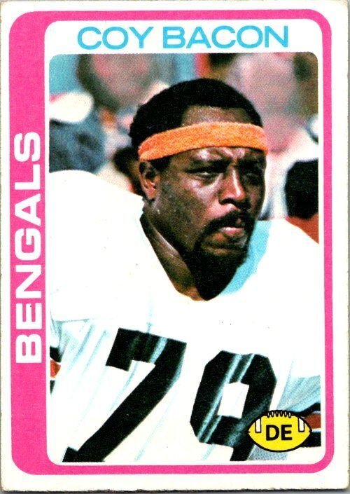 1978 Topps Football Card Coy Bacon Cincinnati Bengals sk7053