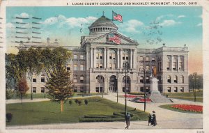 TOLEDO, Ohio, PU-1930; Lucas County Courthouse And McKinley Monument