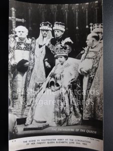 Queen Elizabeth ll Coronation ENTHRONING OF THE QUEEN 2nd June 1953 C4.Tuck RP