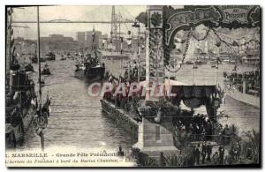 Old Postcard Marseille Great party presidential L & # 39arrivee the President...