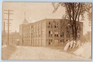 Fairhaven Vermont VT Postcard RPPC Photo Shoe Factory Building Dirt Road