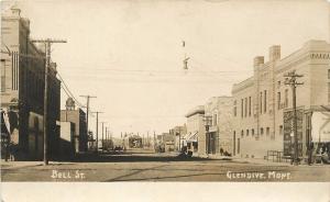 c1909 RPPC Postcard; Bell Street Scene, Glendive MT Dawson County Foster Photo