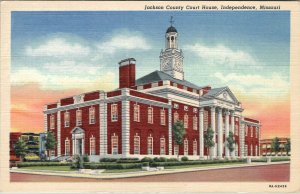 Independence Missouri Jackson County Court House Linen Postcard W8