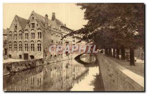 Postcard Old Hotel Pension Venice of the North Bruges