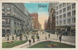 CLEVELAND, Ohio , 1900-10s; Euclid Avenue, East from Public Square, Trolley