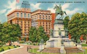 VA - Richmond. Washington Monument and Hotel Richmond