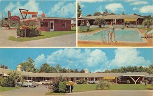 Glennville Georgia 1960s Postcard Motel San-Su & Restaurant