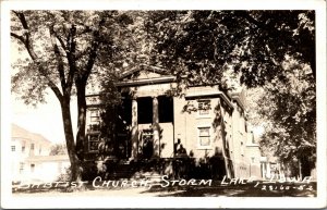 Real Photo Postcard Baptist Church in Storm Lake, Iowa~132101