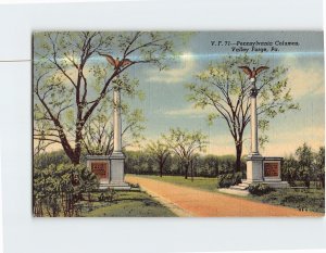 Postcard Pennsylvania Columns Valley Forge Pennsylvania USA