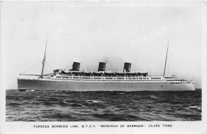 SS Monarch Of Bermuda Furness Line Steamship 1930s RPPC Real Photo Postcard