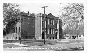 Perry Iowa St Patrick's School Real Photo Antique Postcard J79873