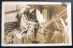 1926 Canada RPPC Postcard Cover Native American Indian Calgary Stampede