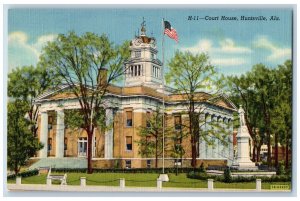 Huntsville Alabama Postcard Court House Exterior Building c1940 Vintage Antique