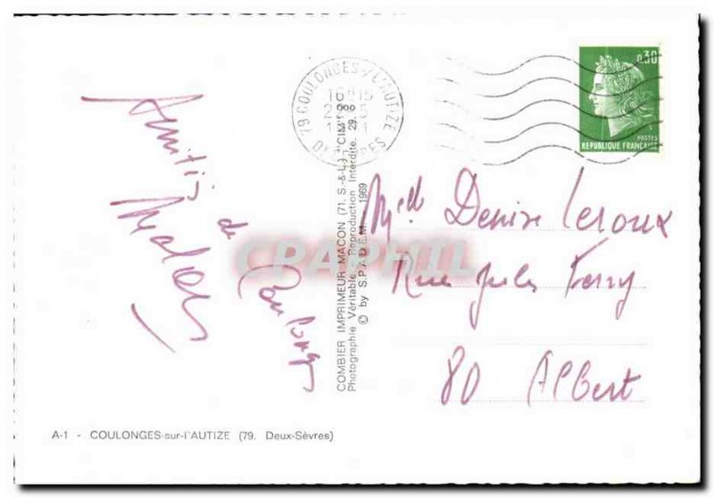 Postcard Modern Coulonges on & # 39Autize
