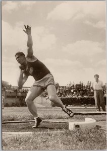 Jiri Skobla Shot Put Czechoslovakia Czech Athlete Continental RPPC Postcard H81