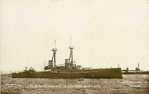 H.M.S. Saint Vincent, RPPC, Spithead Series No. 656