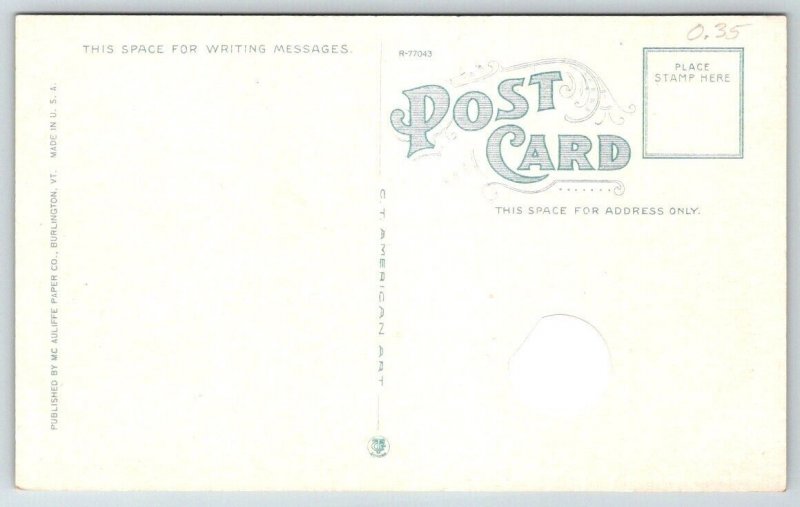 US Army  Barracks  Fort Ethan Allen  Vermont  Postcard  c1915