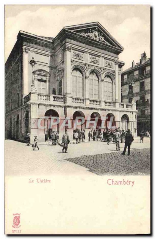 Old Postcard The theater Chambery