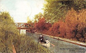 Orillia Ontario Canada Cedar Island In the Rushes Canoeing Scene PC AA50151