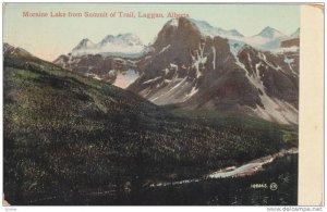 Moraine Lake From Summit Of Trail, Laggan, Alberta, Canada, 1900-1910s