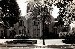 RPPC Real Photo Postcard WI Sheboygan Masonic Temple Sent From Oostburg 1948 S73