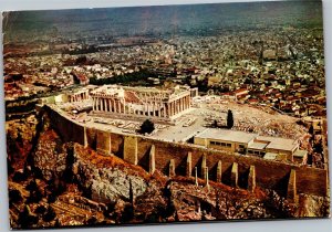 Postcard Greece Athens The Acropolis aerial view