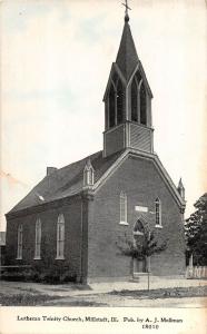 Illinois Il Postcard c1910 MILLSTADT Lutheran Trinity Church Building
