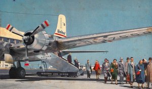 United Air Lines DC-6, Mainliners, Advertising Commercial Air, Old Post Card