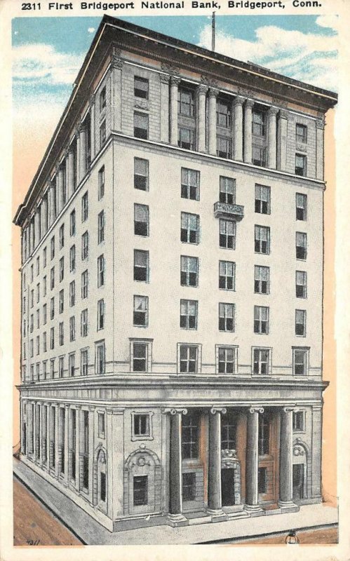 First Bridgeport National Bank, Connecticut 1919 Vintage Postcard