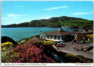 VINTAGE CONTINENTAL SIZE POSTCARD DERRYNANE HOTEL AT CAHERDANIEL KERRY IRELAND