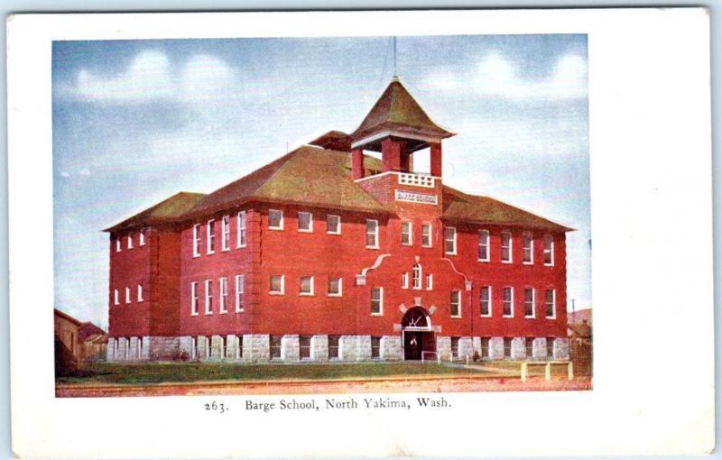 NORTH YAKIMA, Washington  WA  Embossed   BARGE SCHOOL  ca 1900s  UDB  Postcard