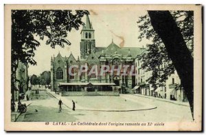 Laval Old Postcard The cathedral whose & # 39origine dates back to 11th