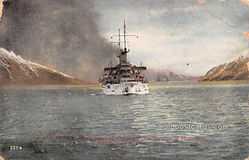 Military Battleship Postcard, Old Vintage Antique Military Ship Post Card The...