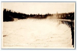 Thompson Falls Montana MT Postcard No. 6 Main Dam & Bridge No. 1 1917 RPPC Photo