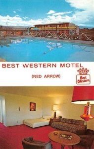 MONTROSE, Colorado CO   BEST WESTERN~RED ARROW MOTEL Pool~Room ROADSIDE Postcard