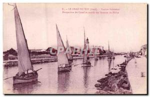 Old Postcard Lighthouse Le Grau du Roi Canal Perspective and entry of fishing...