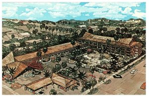 Kon Tiki Hotel Phoenix Arizona Aerial View Old Cars Drawing Petley Postcard