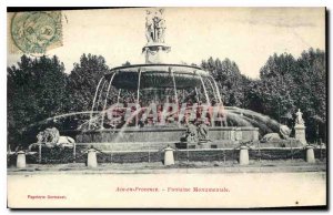 Old Postcard Aix en Provence Monumental Fountain