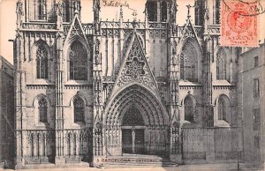 Catedral Barcelona Spain 1913 Postal on front 