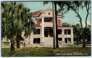 DAYTONA, Florida  FL   ELKS HOME  ca 1910s  Fraternal Postcard