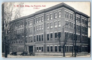 La Fayette Indiana IN Postcard Y.M.C.A. Building Exterior Roadside 1922 Antique