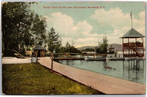 Postcard NY Adirondacks Rocky Point Fourth Lake