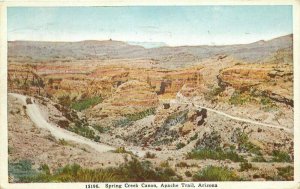 Apache Trail Arizona Spring Creek Canon 1924 Postcard HTTCO 7107