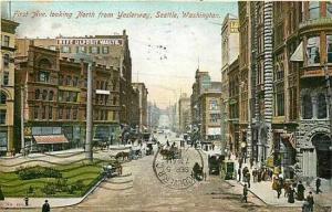 WA, Seattle, Washington, First Avenue, Looking North From Yeslerway