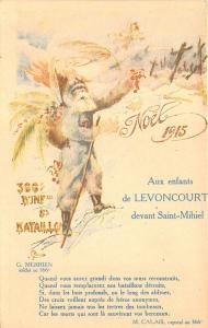 Christmas Santa Claus White Robed Signed  Noel 1915 Poem Postcard