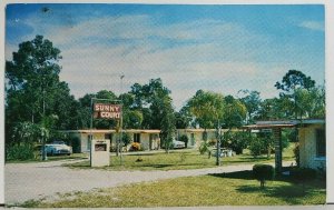 Sunny Court Motel Ft Myers Florida Roadside Mid Century 1950s Cars Postcard M5