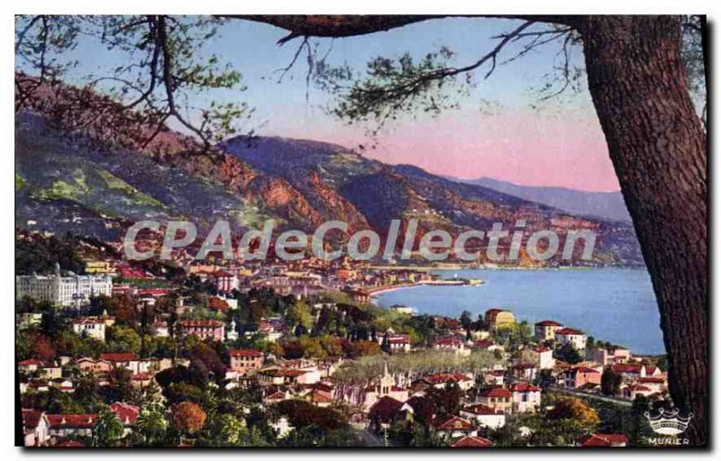 Old Postcard Menton Vue Prize Du Cap Martin